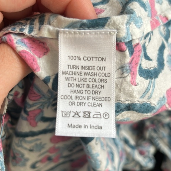 Anna Cate Harper Square Neck Puff Sleeve Dress Pink Blue Floral Size Small - Picture 5 of 7